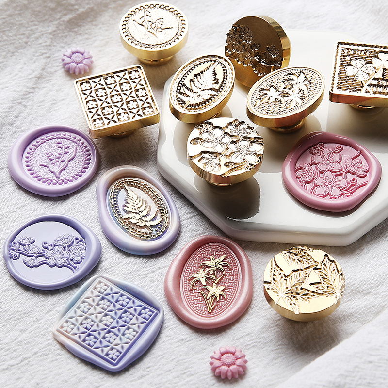 Wax Seal Stamp Set - Retro Wachssiegel Stempel Frühlingsblumen Sakura Siegelstempel