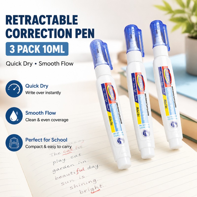 Correction Pen Fine - Schnell Trocknende Korrekturflüssigkeit Weißer Korrekturroller Tragbarer